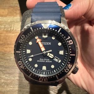 NWT!! Citizen Promaster Diver Mens Blue Strap Watch Bn0151-09l